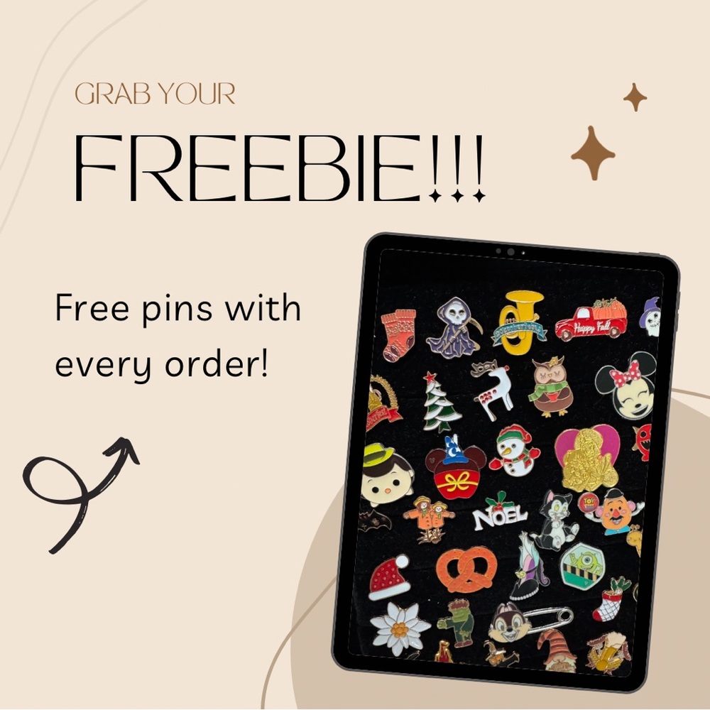 ***Free pins with every order!**